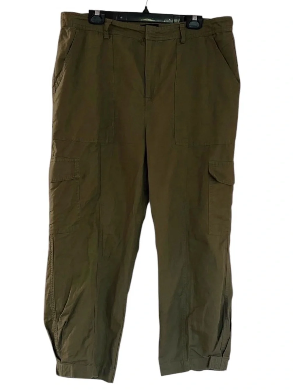 Quince Linen Blend Pants Size XL Tapered Army Green